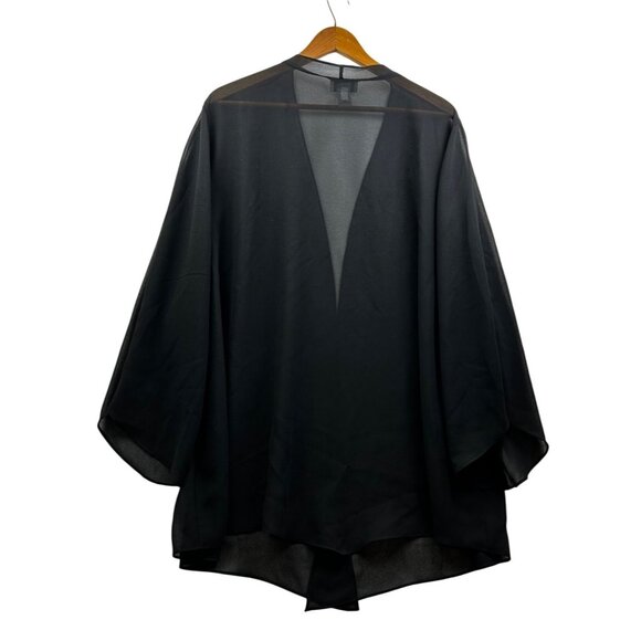 CATHERINE'S Sheer Beaded Cocktail Glamour Elegant Black Kimono Jacket Sz 32W - Picture 5 of 7